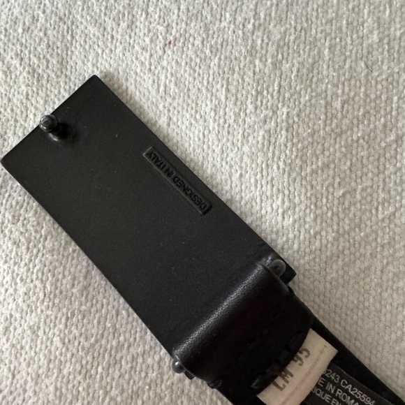 Diesel Black Leather Belt with Silver Buckle - Picture 3 of 6